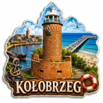 Magnes pamiątkowy z latarnią morską w Kołobrzegu