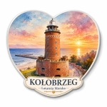 Magnes pamiątkowy przedstawiający latarnię morską w Kołobrzegu