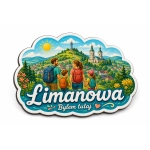 Pamiątkowy magnes Limanowa z krajobrazem i architekturą miasta