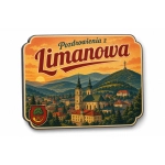 Magnes pamiątkowy Limanowa z motywem miasta