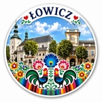 Pamiątkowy magnes Łowicz z motywem regionalnym