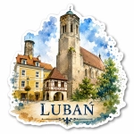 Magnes z Lubania z motywem zabytkowego kościoła