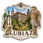 Magnes pamiątkowy z motywem opactwa cysterskiego w Lubiążu