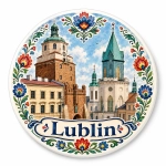 Magnes pamiątkowy Lublin z motywem zabytków