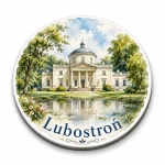 Magnes Lubostroń z widokiem pałacu
