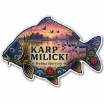 Pamiątkowy magnes Karp Milicki z motywem Doliny Baryczy