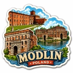 Magnes pamiątkowy Modlin z motywem zamku