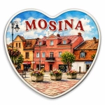 Magnes turystyczny z widokiem ulicy w Mosinie