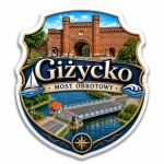Magnes pamiątkowy przedstawiający Most Obrotowy w Giżycku