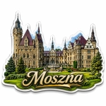 Magnes pamiątkowy z motywem Zamku Moszna w województwie opolskim