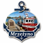 Pamiątkowy magnes Mrzeżyno – Port Rybacki