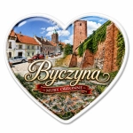 Magnes pamiątkowy przedstawiający mury obronne w Byczynie