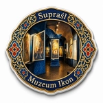 Pamiątkowy magnes z motywem Muzeum Ikon w Supraślu