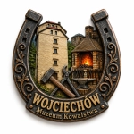 Pamiątkowy magnes z motywem Muzeum Kowalstwa w Wojciechowie