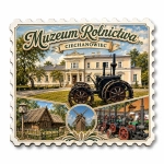 Magnes pamiątkowy z motywem Muzeum Rolnictwa w Ciechanowcu