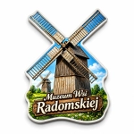 Magnes pamiątkowy Muzeum Wsi Radomskiej z motywem drewnianego wiatraka