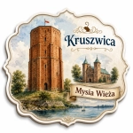 Magnes pamiątkowy z motywem Mysiej Wieży w Kruszwicy