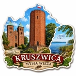 Magnes pamiątkowy Kruszwica z widokiem na Mysią Wieżę