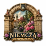 Magnes pamiątkowy z motywem Arboretum Wojsławice