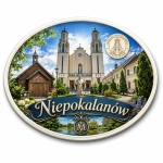 Magnes pamiątkowy Niepokalanów z motywem świątyni