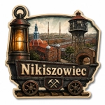 Pamiątkowy magnes Nikiszowiec przedstawiający widok na miejsce