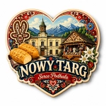 Magnes pamiątkowy Nowy Targ z motywem serca