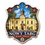 Magnes pamiątkowy Nowy Targ z widokiem na Rynek i Ratusz