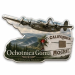 Magnes pamiątkowy Ochotnica Górna California Rocket w kształcie samolotu