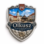 Pamiątkowy magnes Olkusz z motywem historycznego budynku