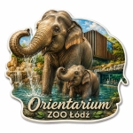 Magnes Orientarium ZOO Łódź z motywem słonia i młodego słonia