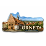 Pamiątkowy magnes Orneta z widokiem miasta
