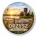 Magnes Orzysz – widok jeziora o zachodzie słońca