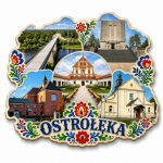 Pamiątkowy magnes Ostrołęka z regionalnym motywem miasta