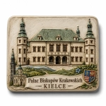Pamiątkowy magnes z motywem Pałacu Biskupów Krakowskich w Kielcach