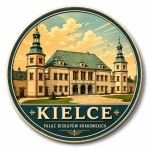 Pamiątkowy magnes z Pałacem Biskupów Krakowskich w Kielcach
