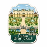 Magnes pamiątkowy przedstawiający Pałac Branickich w Białymstoku