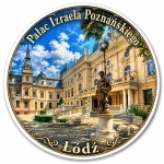 Pamiątkowy magnes przedstawiający Pałac Izraela Poznańskiego w Łodzi