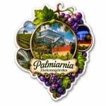 Magnes pamiątkowy Palmiarnia Zielonogórska z motywem winogron