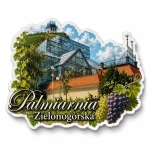 Pamiątkowy magnes Palmiarnia Zielonogórska z motywem szklarni