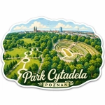 Magnes pamiątkowy przedstawiający Park Cytadela w Poznaniu