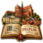 Magnes pamiątkowy z motywem Pelplina