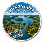 Magnes Piękna Góra z widokiem na jezioro, wyspy i żaglówki