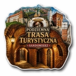 Pamiątkowy magnes przedstawiający Podziemną Trasę Turystyczną w Sandomierzu