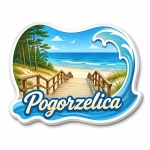 Magnes pamiątkowy przedstawiający plażę w Pogorzelicy