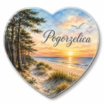 Magnes Pogorzelica z widokiem plaży o zachodzie słońca