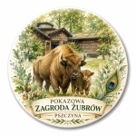 Magnes pamiątkowy z motywem Pokazowej Zagrody Żubrów w Pszczynie