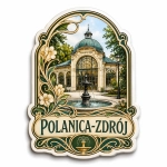 Magnes pamiątkowy Polanica-Zdrój z widokiem na pawilon Art Nouveau