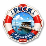 Magnes pamiątkowy Puck z motywem nadmorskiego krajobrazu
