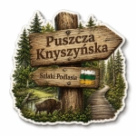 Magnes pamiątkowy Puszcza Knyszyńska z motywem Szlaków Podlasia