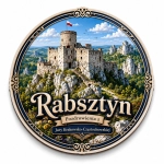Magnes pamiątkowy z motywem zamku Rabsztyn